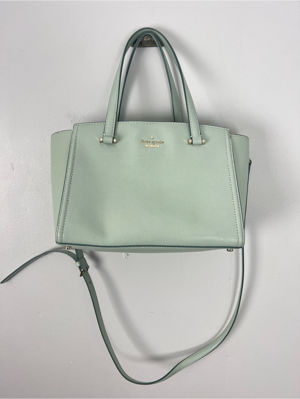 Kate Spade Mint Green Leather Crossbody Purse